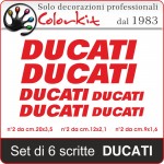 COPPIA ADESIVI SCRITTA DUCATI ARGENTO E TRICOLORE COLORE CM 11 x 3,5