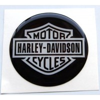 Harley Davidson 3D resinato tondo cm. 5 cromo
