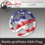 Stella graffiata USA-Flag (varie misure)