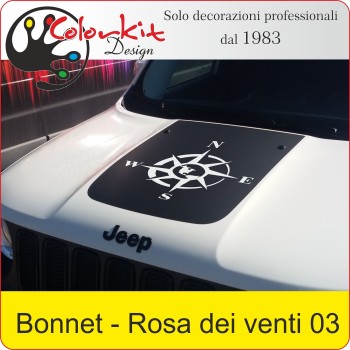 Bonnet Jeep Renegade con Rosa dei venti 03