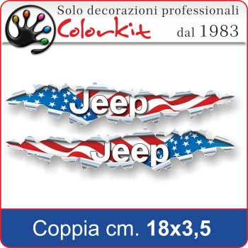 Effetto strappo bandiera Jeep USA cm 18x3,5