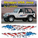 Effetto strappo bandiera Jeep USA (varie misure)