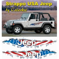 Effetto strappo bandiera Jeep USA (varie misure)