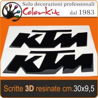 Scritte KTM 3d resinate (coppia) cm.30x9,5