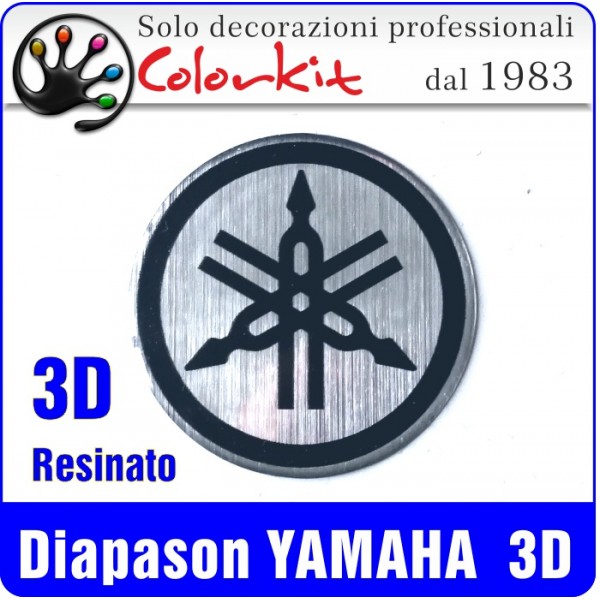 2 Adesivi Stickers bollino 3D Resinato targa Auto Moto YAMA diapason 