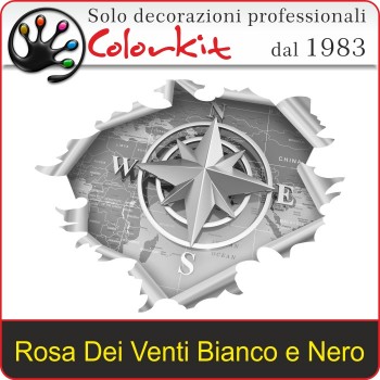 Rosa dei Venti strappo Bianco e Nero (varie misure)