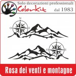 Rosa dei venti e montagne (varie misure)