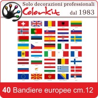 40 bandiere europee di cm.12x6,5
