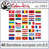 40 bandiere europee cm.8x4,5
