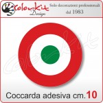 Coccarda adesiva tricolore cm.10