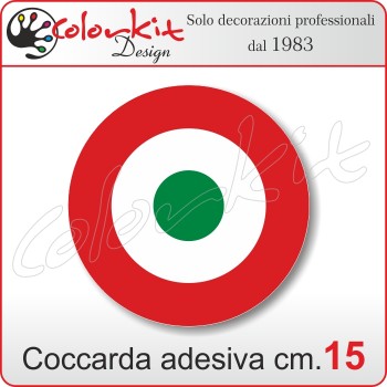 Coccarda adesiva tricolore cm.15