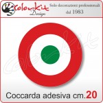 Coccarda adesiva tricolore cm.20