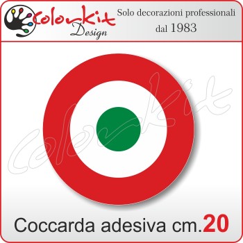 Coccarda adesiva tricolore cm.20