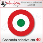 Coccarda adesiva tricolore cm.40