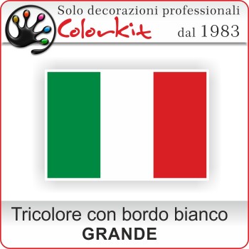 Bandiera Italiana grande con bordo bianco