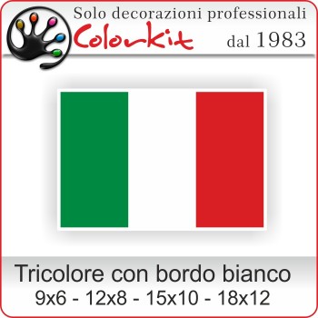 Bandiera Italiana piccola con bordo bianco