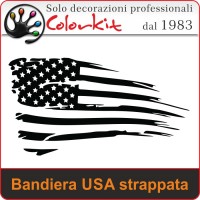 Bandiera USA strappata