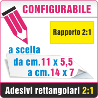 Adesivi rettangolari da cm.11x5,5 a cm.14x7