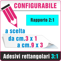 Adesivi rettangolari da cm.3X1 a cm.9X3