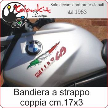 Effetto strappo bandiera Italia cm.17x3