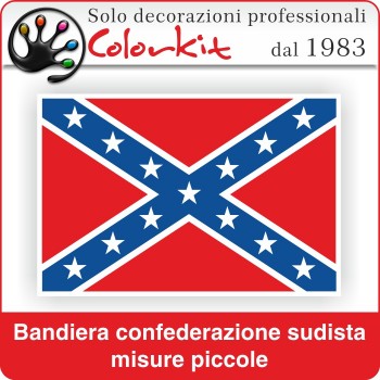 Bandiera sudista piccola con bordo bianco