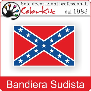 Bandiera sudista grande con bordo bianco