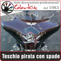 Teschio pirata con spade (varie misure)