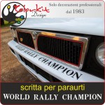 Scritta World Rally Champion per paraurti