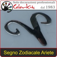 Segno Zodiacale Ariete Cromato 3D