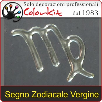 Segno Zodiacale Vergine Cromato 3D