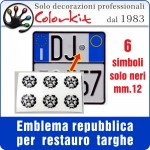 Emblema repubblica nero per targhe auto