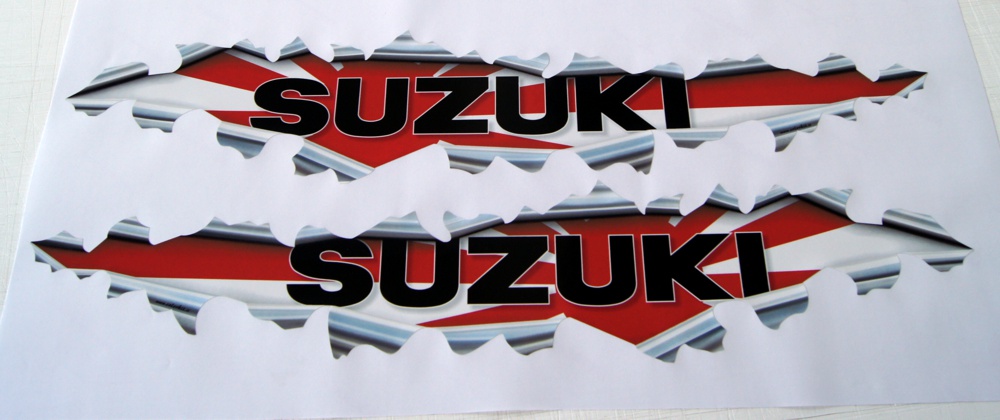 Adesivo coppia scritta SUZUKI rossa Media Sticker 