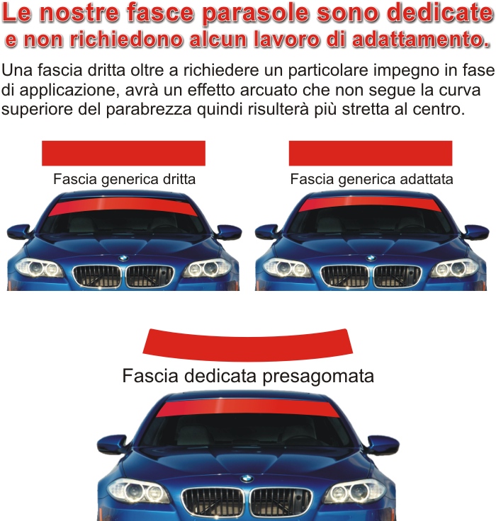 Fascia adesiva strisce per auto tuning 20 cm