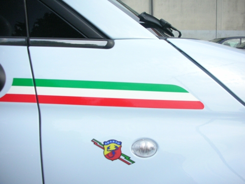 Fasce adesive Fiat 500 Stickers laterali tricolore modello Italy auto  tuning